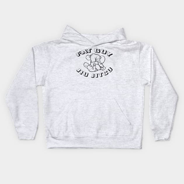 Fat Guy Jiu Jitsu Kids Hoodie by kthorjensen